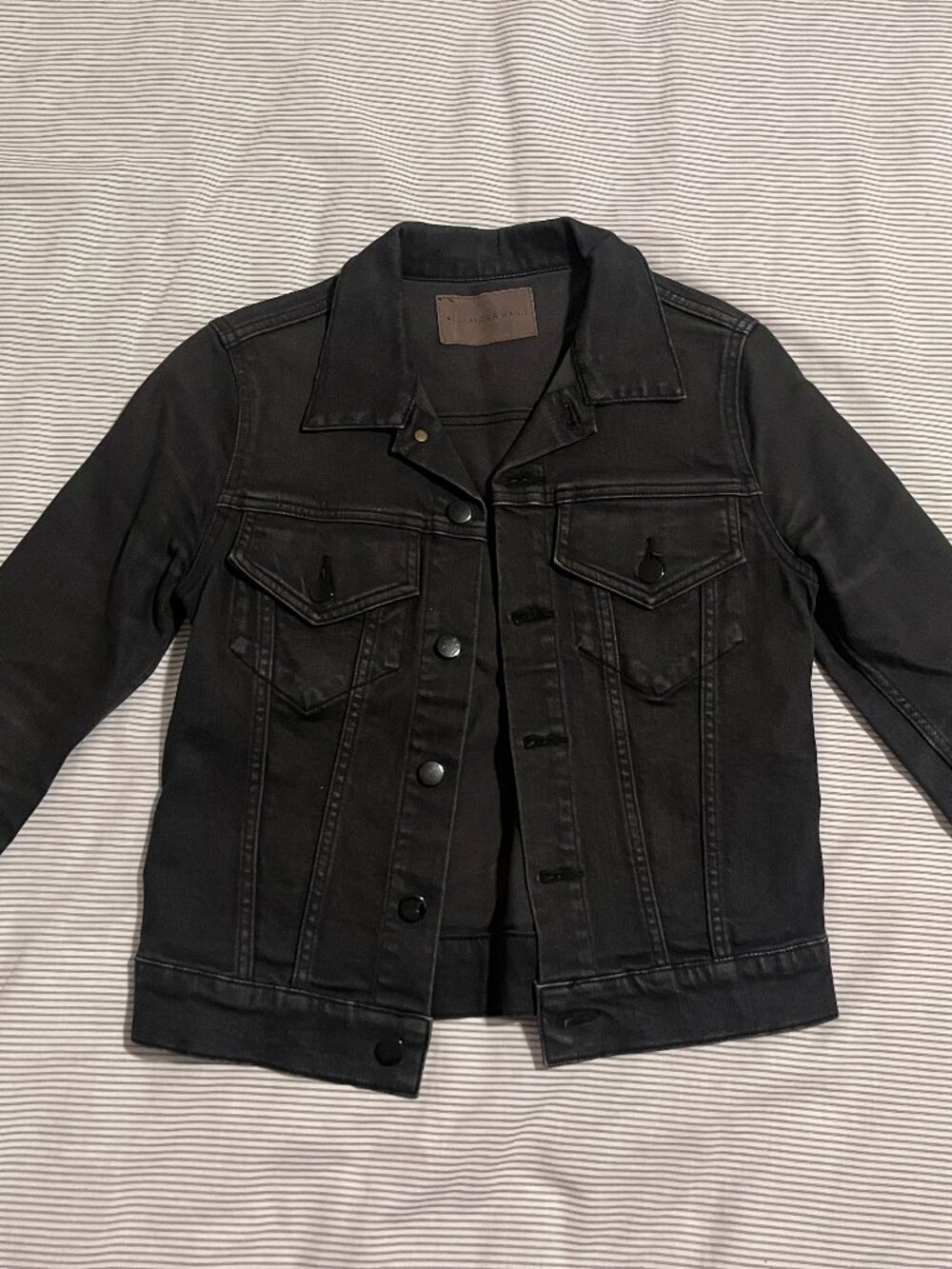 1. RARE Alexander Wang Made in Japan Sculpted Denim Jacket Black Small fits XS